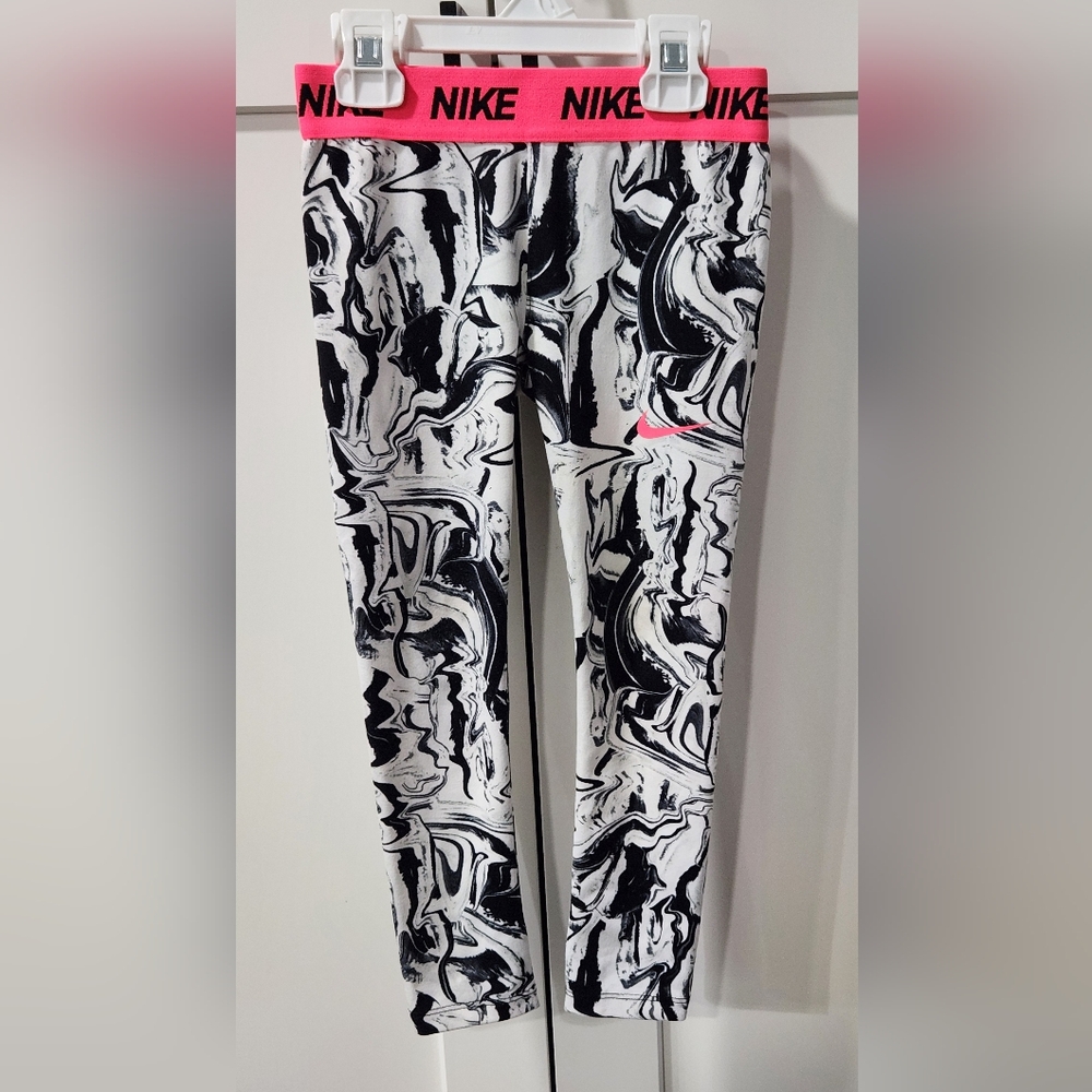 Nike Kids Black and White Swirl Leggings